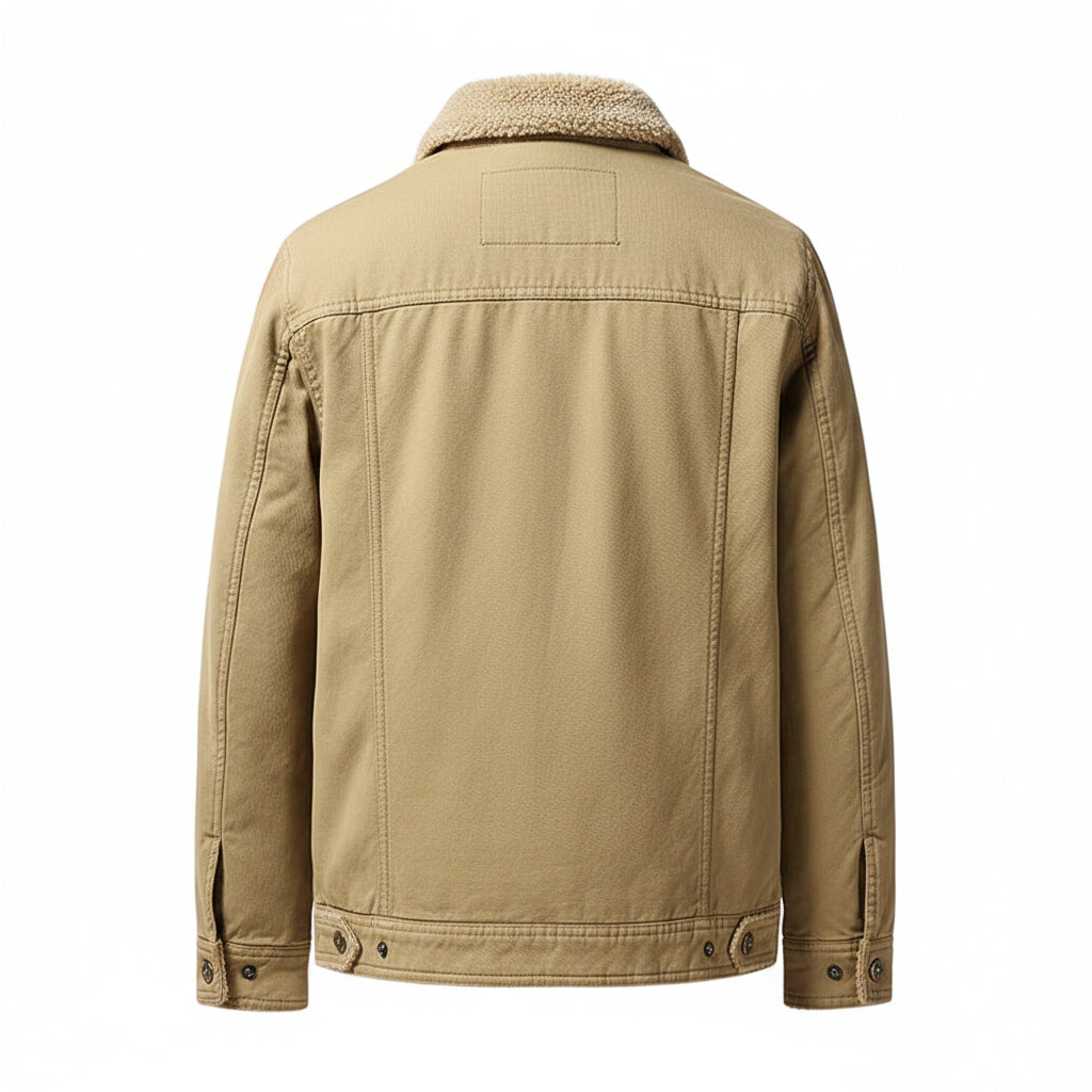 SaneShoppe - Men 2025 Winter New Fleece Thick Warm Jacket Men Fashion Casual Windproof Coat Men Autumn Outwear Outdoor Fur Collar Jacket Men