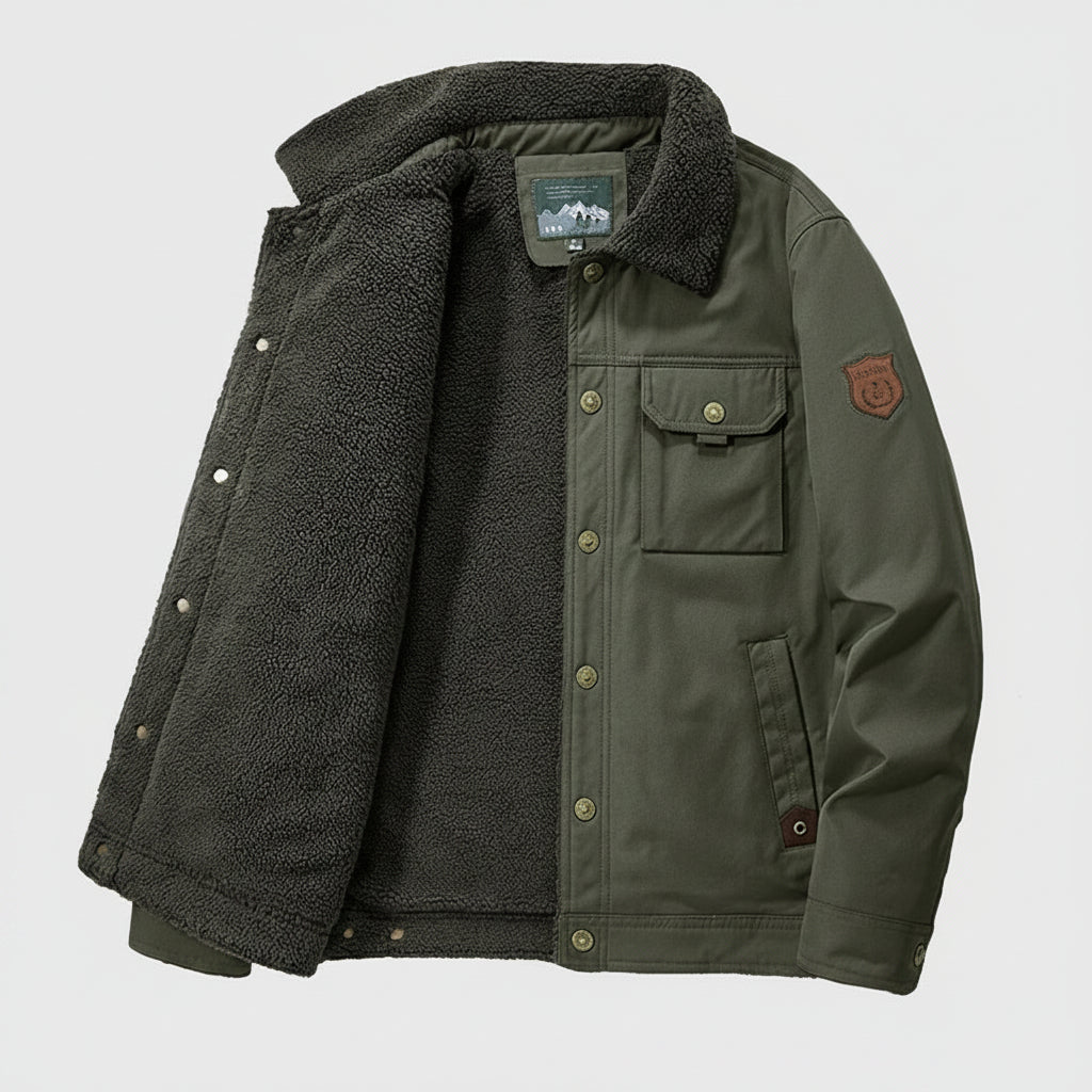 SaneShoppe - Men 2025 Winter New Fleece Thick Warm Jacket Men Fashion Casual Windproof Coat Men Autumn Outwear Outdoor Fur Collar Jacket Men