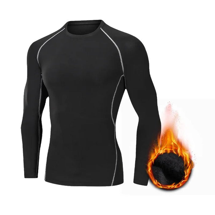SaneShoppe - Men Compression Fitness Fleece Man Sport First Layer Underwear Set Second Thermal Men's Skin Long Johns