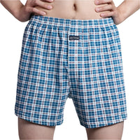 SaneShoppe - Men's 100% Cotton Boxer Shorts, High Waist, Casual Plaid, Plus Size (M - 3XL)