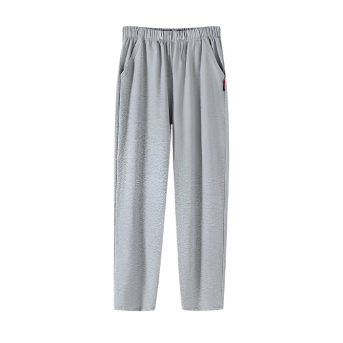 SaneShoppe - Men's Cotton Pajama Pants with Pockets, Elastic Waist, Large Size