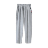 SaneShoppe - Men's Cotton Pajama Pants with Pockets, Elastic Waist, Large Size