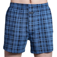 SaneShoppe Men's High Waist Cotton Boxer Shorts, Casual Plaid Pajama Bottoms, Plus Size M - 3XL.