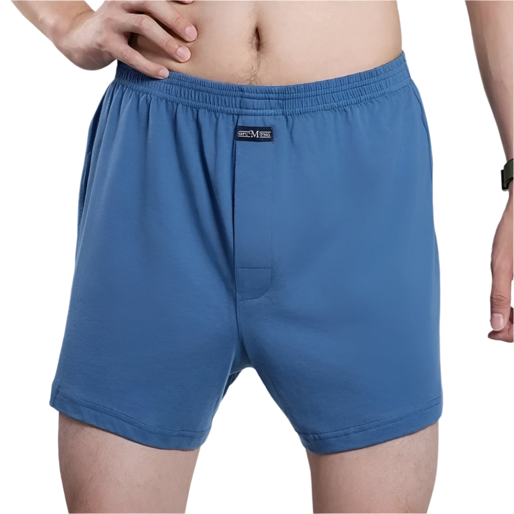 SaneShoppe - Men's High Waist Cotton Boxer Shorts, Casual Plaid Pajama Bottoms, Plus Size M - 3XL.