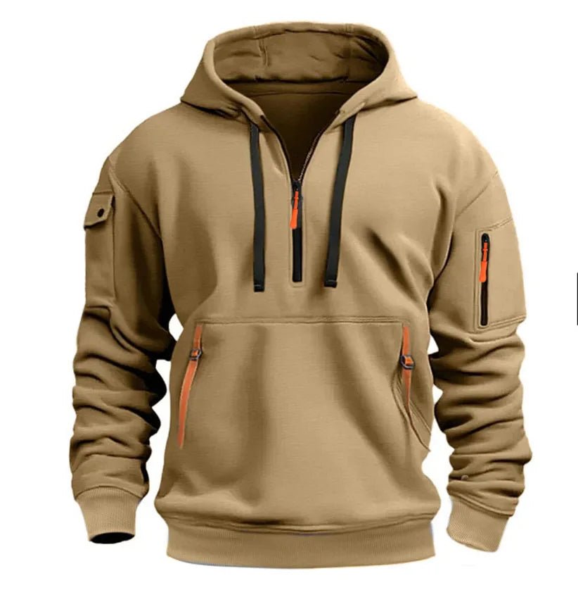 SaneShoppe-Windproof Hooded Zippered Jacket for Men, S-4XL Casual Patchwork Coat