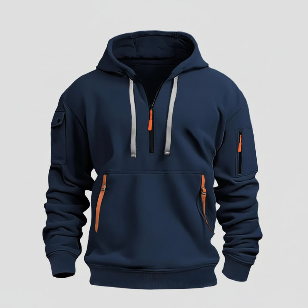 SaneShoppe-Windproof Hooded Zippered Jacket for Men, S-4XL Casual Patchwork Coat