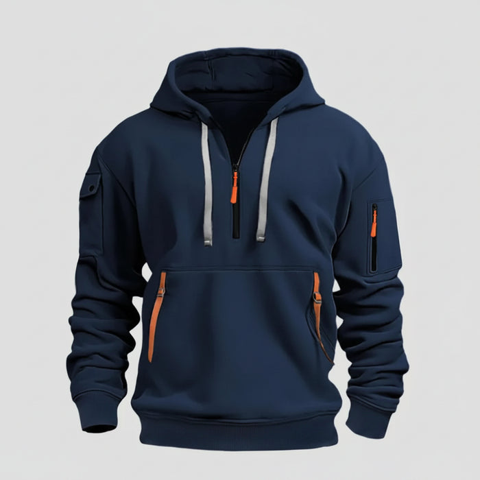 SaneShoppe-Windproof Hooded Zippered Jacket for Men, S-4XL Casual Patchwork Coat