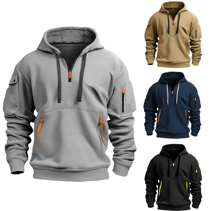 SaneShoppe-Windproof Hooded Zippered Jacket for Men, S-4XL, Spring/Autumn Casual Patchwork Cardigan