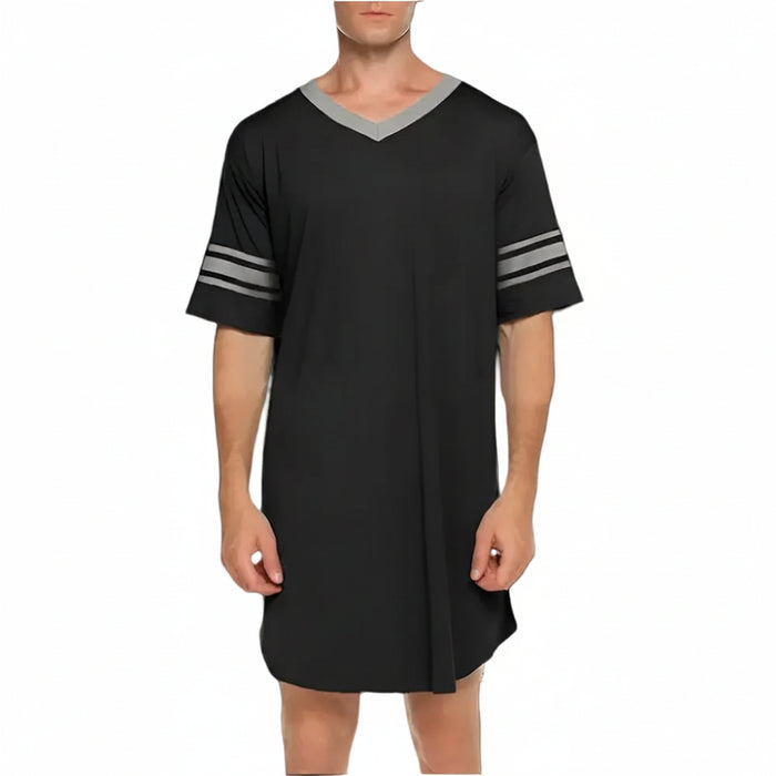 SaneShoppe - Men's Loungewear: Summer T-shirt, Striped Sleep Dress, Bathrobe.