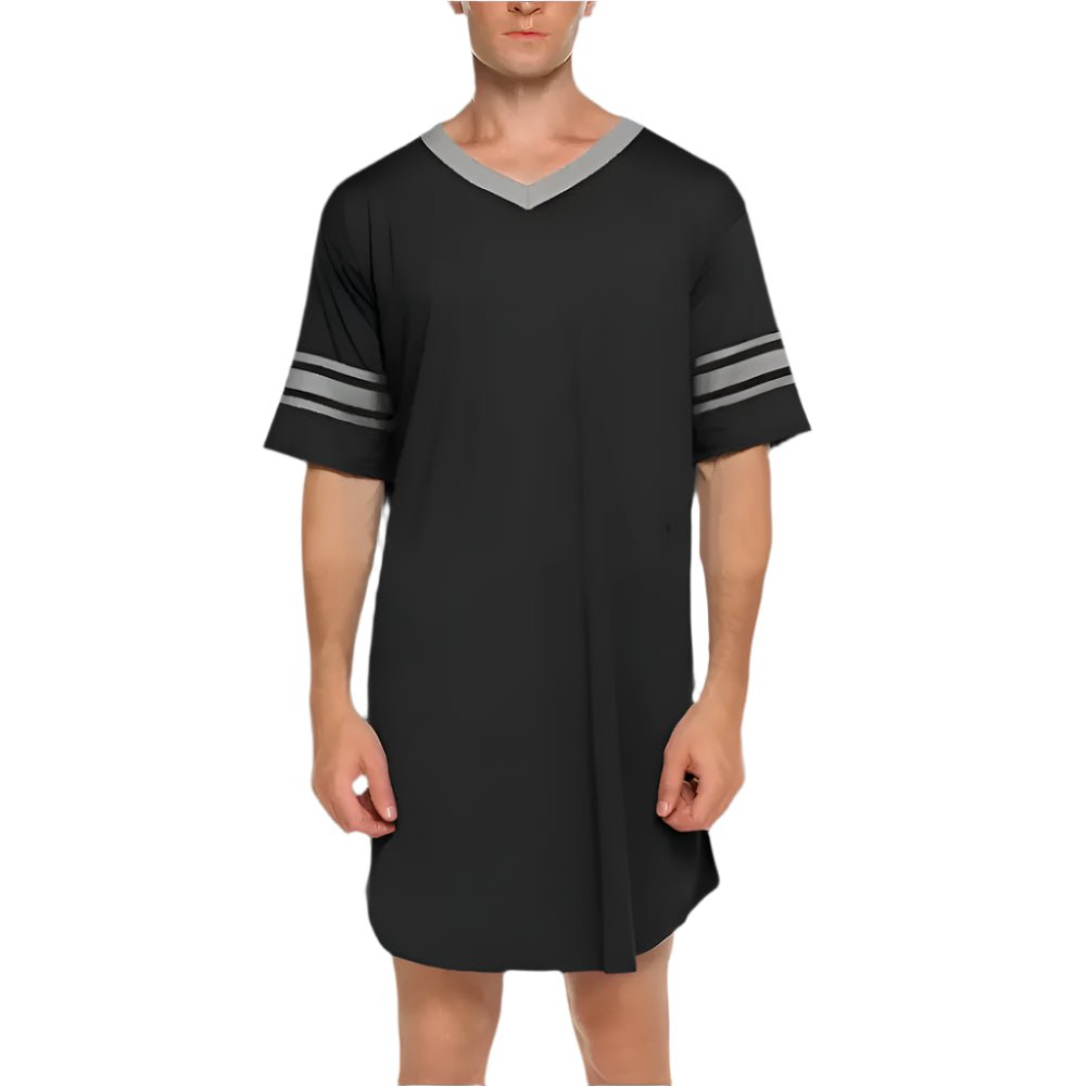 SaneShoppe - Men's Loungewear: Summer T-shirt, Striped Sleep Dress, Bathrobe.