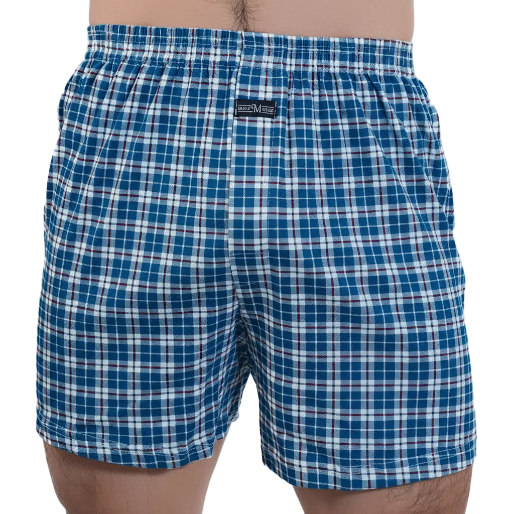 SaneShoppe - Men's Plaid Cotton Pajama Bottoms - High Waist, Plus Size Boxers for Home Wear