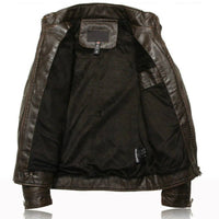 SaneShoppe - Men's PU Leather Jacket Cotton Coat for Motorcycle Autumn Winter Fleece Lining Casual Style