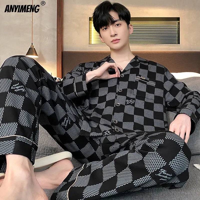 SaneShoppe - Men's Soft Poly Cotton Pyjamas in Big Sizes L - 4XL