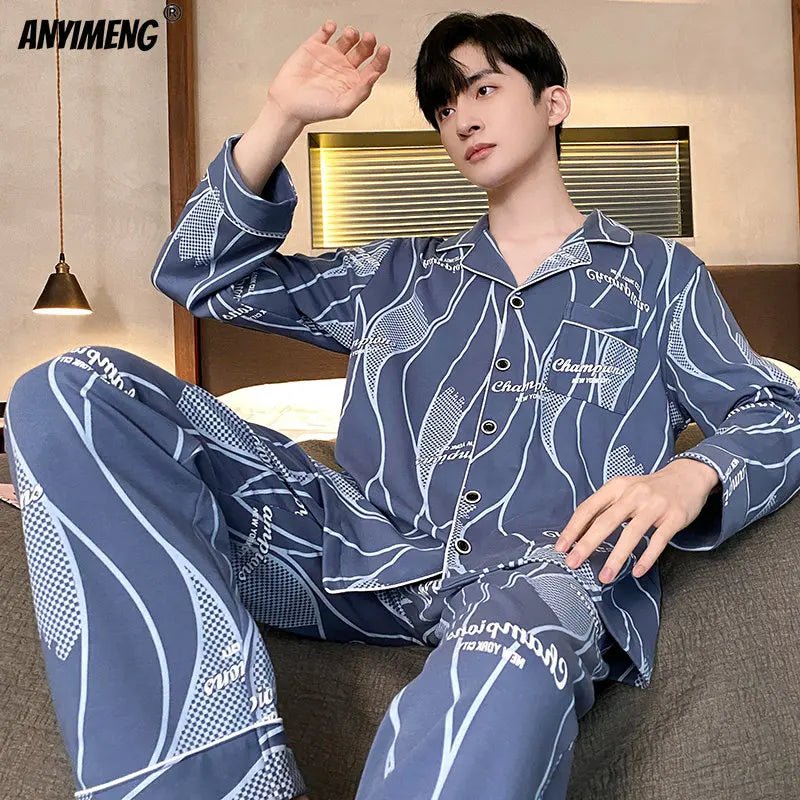 SaneShoppe - Men's Soft Poly Cotton Pyjamas in Big Sizes L - 4XL