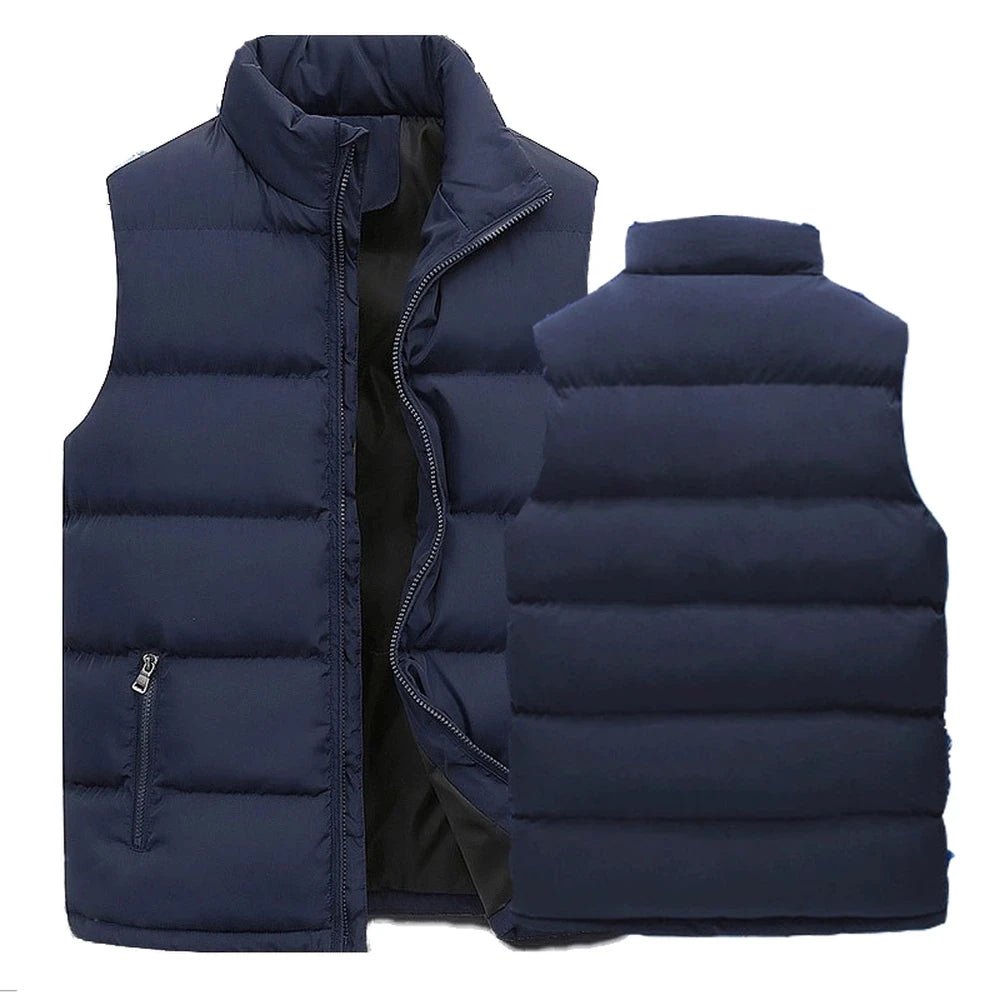 SaneShoppe - Mens Vest Jacket Warm Sleeveless Jackets Winter Waterproof Zipper Coat Autumn Stand - up Collar Casual Waistcoat Brand Clothing