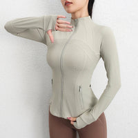 SaneShoppe - Yoga Long - Sleeved Top Jacket Slim Sports Running Fitness Coat.