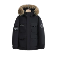 SaneShoppe-Waterproof Winter Down Jacket with Hood, Fur Collar - Men/Women Warm Coat