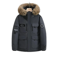 SaneShoppe-Waterproof Winter Down Jacket with Hood, Fur Collar - Men/Women Warm Coat