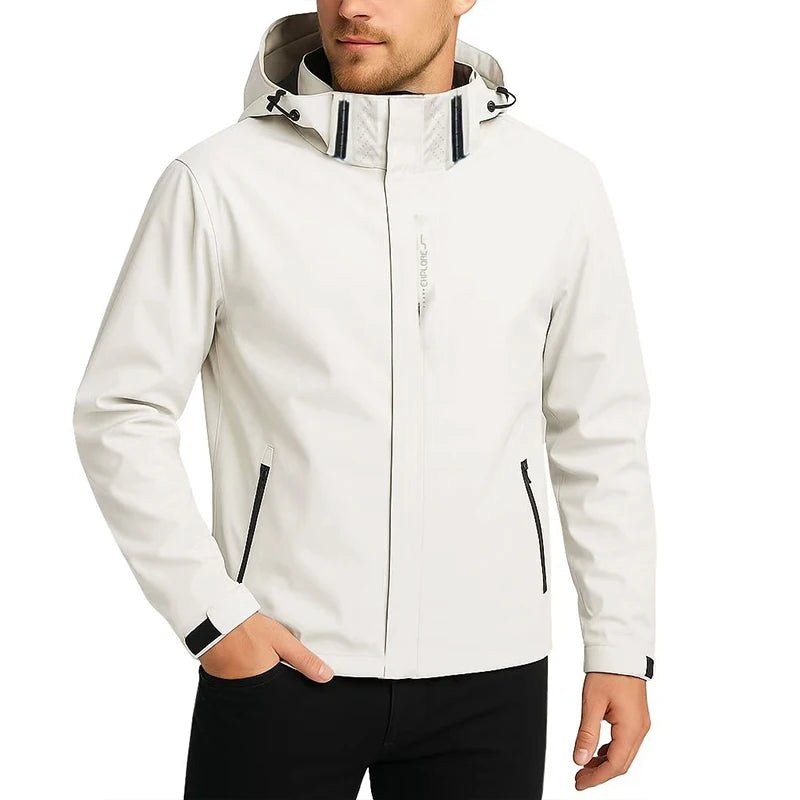 SaneShoppe-Men's Lightweight Waterproof Hooded Raincoat - Perfect for Hiking and Climbing