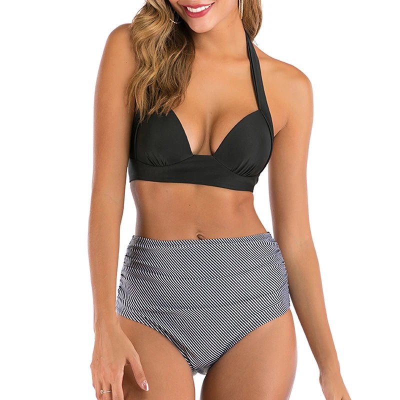 SaneShoppe Plus Size Push Up Bikini Halter Swimsuit - XXL Size