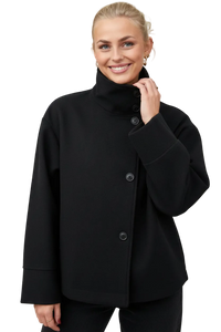SaneShoppe - Street Women's Short Woolen Coat Stand Collar Single Breasted Long Sleeve Pockets Jacket 2025 Autumn Lady Casual Commute Outwear