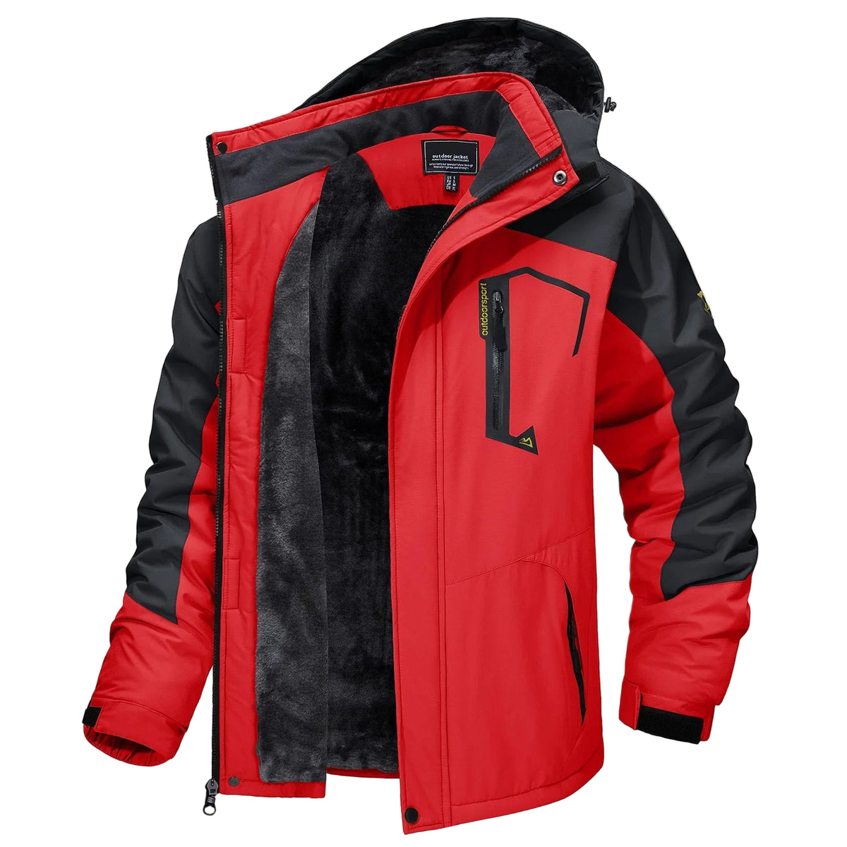 SaneShoppe - TACVASEN Fleece Lining Mountain Jackets Mens Hiking Jackets Outdoor Removable Hooded Coats Ski Snowboard Parka Winter Outwear