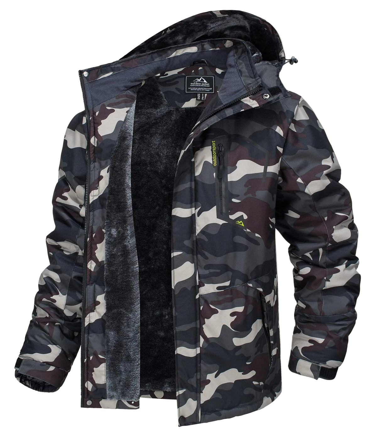 SaneShoppe - TACVASEN Fleece Lining Mountain Jackets Mens Hiking Jackets Outdoor Removable Hooded Coats Ski Snowboard Parka Winter Outwear
