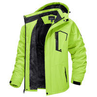 SaneShoppe - TACVASEN Fleece Lining Mountain Jackets Mens Hiking Jackets Outdoor Removable Hooded Coats Ski Snowboard Parka Winter Outwear