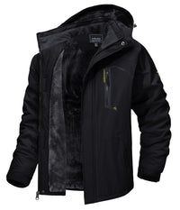 SaneShoppe - TACVASEN Fleece Lining Mountain Jackets Mens Hiking Jackets Outdoor Removable Hooded Coats Ski Snowboard Parka Winter Outwear