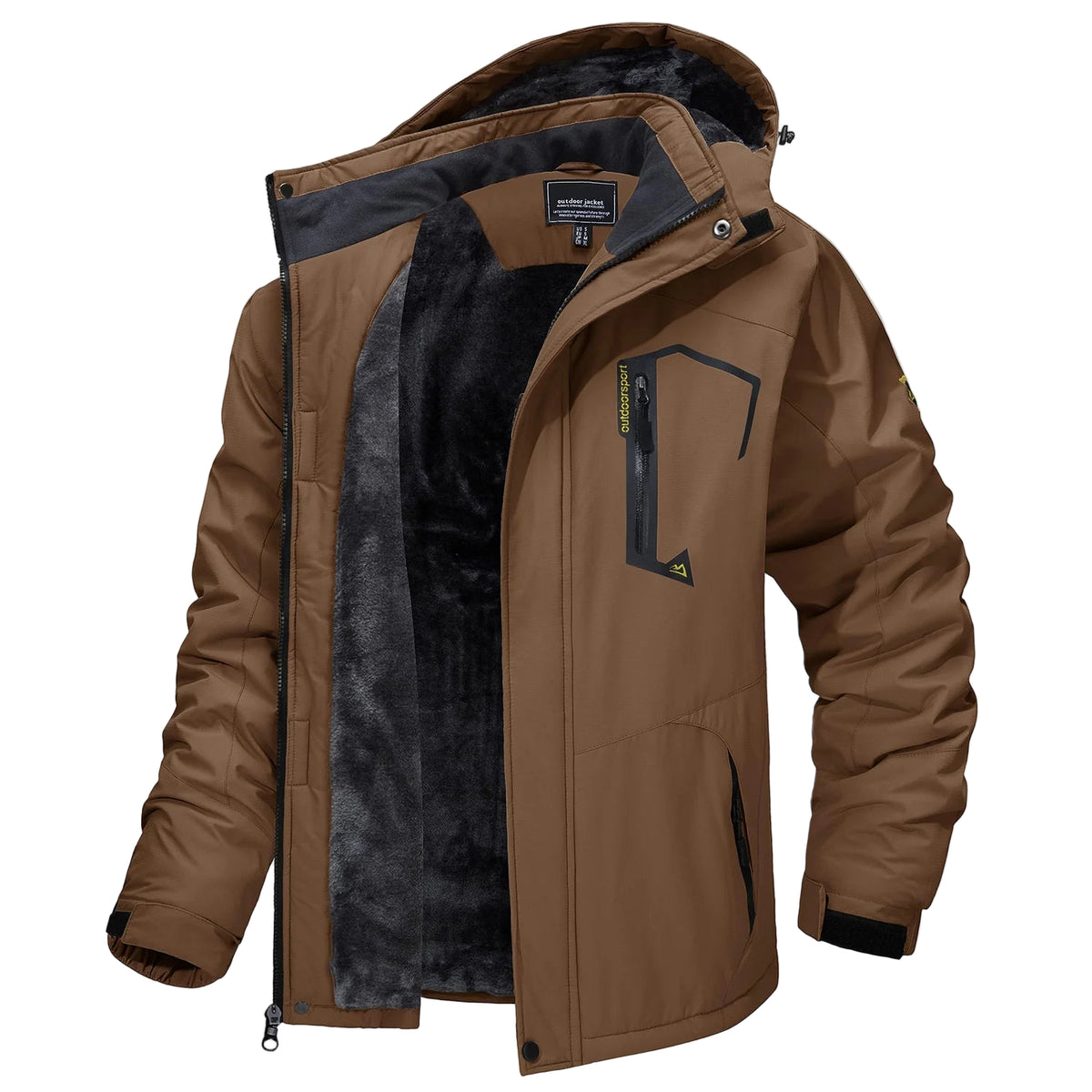 SaneShoppe - TACVASEN Fleece Lining Mountain Jackets Mens Hiking Jackets Outdoor Removable Hooded Coats Ski Snowboard Parka Winter Outwear