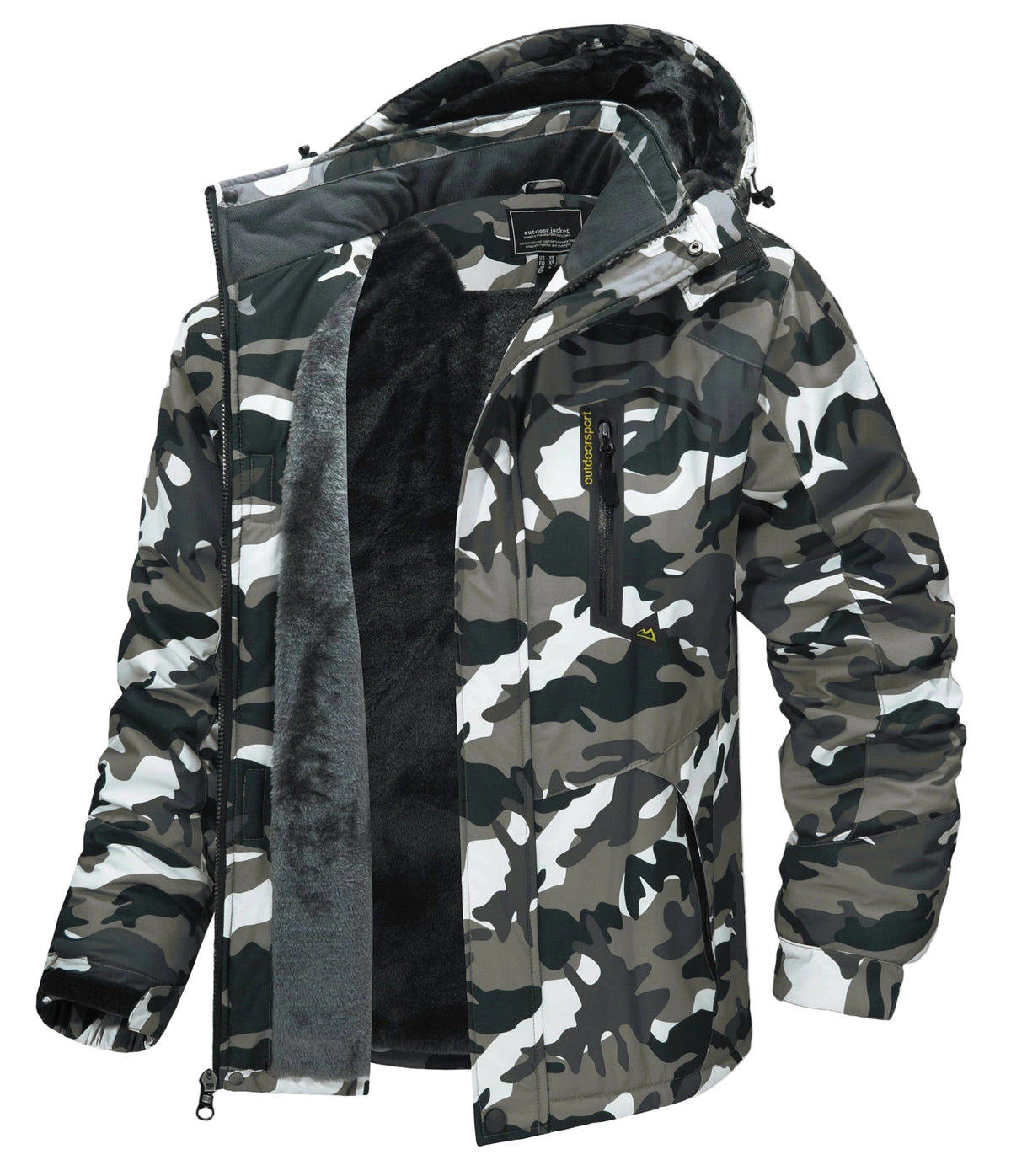 SaneShoppe - TACVASEN Fleece Lining Mountain Jackets Mens Hiking Jackets Outdoor Removable Hooded Coats Ski Snowboard Parka Winter Outwear