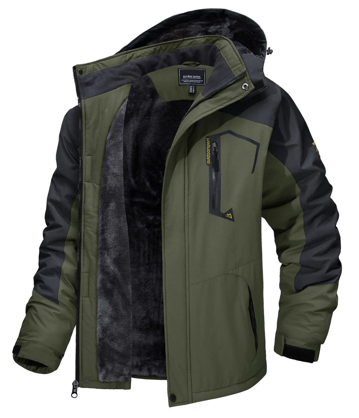 SaneShoppe - TACVASEN Fleece Lining Mountain Jackets Mens Hiking Jackets Outdoor Removable Hooded Coats Ski Snowboard Parka Winter Outwear
