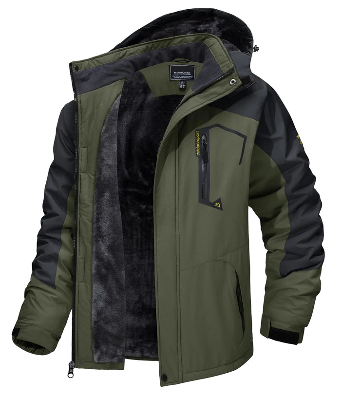 SaneShoppe - TACVASEN Fleece Lining Mountain Jackets Mens Hiking Jackets Outdoor Removable Hooded Coats Ski Snowboard Parka Winter Outwear