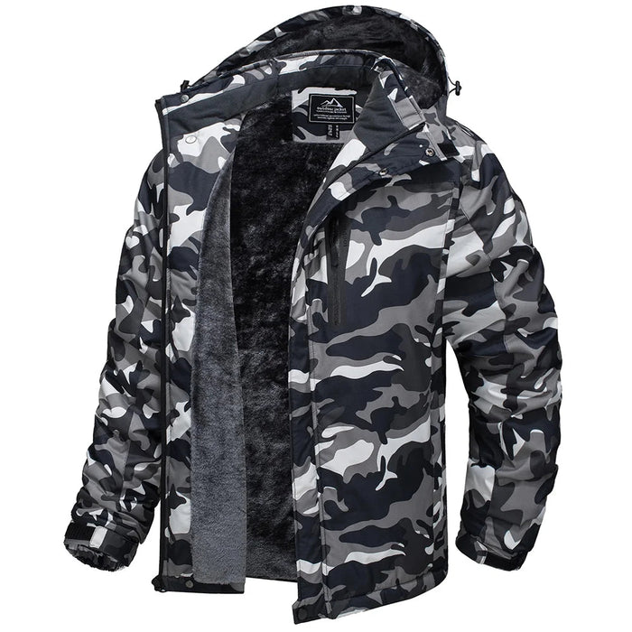 SaneShoppe - TACVASEN Winter Thicken Fleece Jacket Mens Waterproof Hiking Skiing Jackets Outdoor Mountain Trekking Windbreaker Parka Male