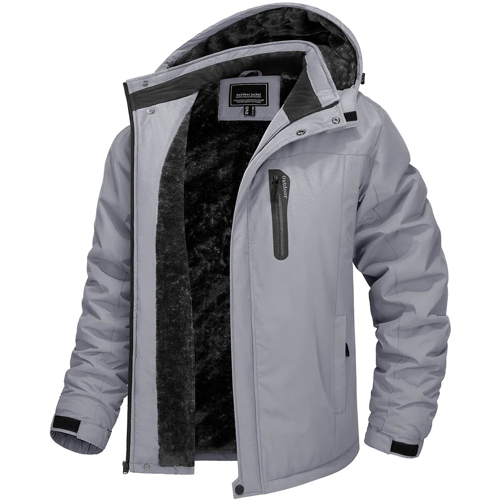 SaneShoppe - TACVASEN Winter Thicken Fleece Jacket Mens Waterproof Hiking Skiing Jackets Outdoor Mountain Trekking Windbreaker Parka Male