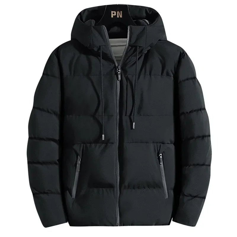 SaneShoppe - Thick Cotton Hooded Winter Jacket for Men - Windproof & Stylish Outwear