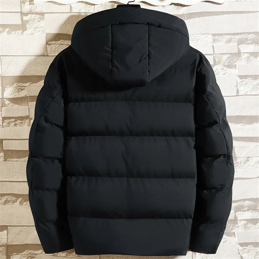 SaneShoppe - Thick Cotton Hooded Winter Jacket for Men - Windproof & Stylish Outwear
