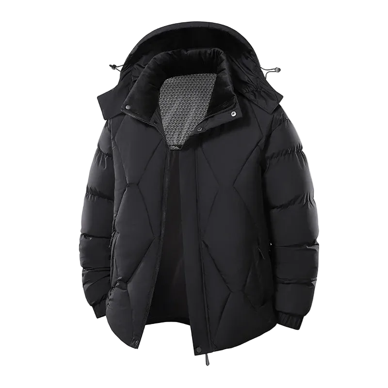 SaneShoppe - Winter Men Windproof Casual Fashion Jacket Mens Puffer Hooded Outdoor Jackets Male Detachable Hat Thick Jacket Windbreaker Parka
