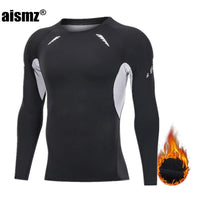 SaneShoppe Winter Thermal Underwear Men Compression Fitness Fleece Man Sport First Layer Underwear Set Second Thermal Men's Skin Long Johns
