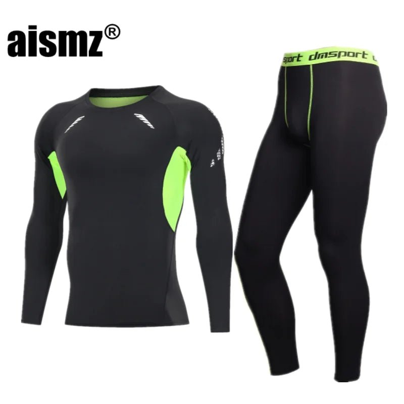 SaneShoppe - Winter Thermal Underwear Men Compression Fitness Fleece Man Sport First Layer Underwear Set Second Thermal Men's Skin Long Johns
