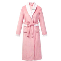 SaneShoppe-Long Robe Warm Men's Bathrobe Gown Large Size Loose Coral Fleece 4XL