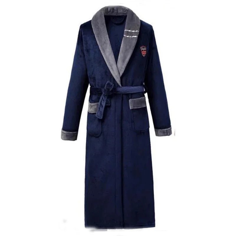 SaneShoppe-Long Robe Warm Men's Bathrobe Gown Large Size Loose Coral Fleece 4XL