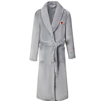 SaneShoppe-Long Robe Warm Men's Bathrobe Gown Large Size Loose Coral Fleece 4XL