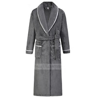 SaneShoppe-Long Robe Warm Men's Bathrobe Gown Large Size Loose Coral Fleece 4XL