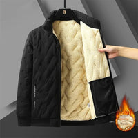 SaneShoppe - Winter Thicken Fleece Jackets for Men Windproof Coats Men's Outerwear Cropped Woolen Parka Coat Autumn Winter Warm Bomber Jacket