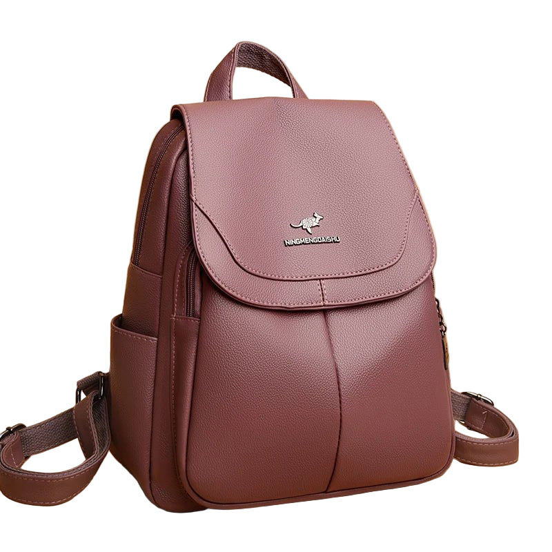 SaneShoppe - Women Large Capacity Backpack High Quality Leather Female Vintage Bag School Bags Travel Bagpack Ladies Bookbag Rucksack Purses