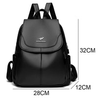 SaneShoppe - Women Large Capacity Backpack High Quality Leather Female Vintage Bag School Bags Travel Bagpack Ladies Bookbag Rucksack Purses