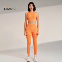 SaneShoppe - Women's High - Waisted Yoga Leggings and Top: A Seamless Two - Piece Fitness Outfit